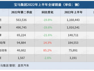 寶馬集團(tuán)上半年全球銷量下跌13.3%純電銷量大漲110.3%