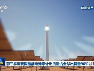 前三季度我國儲能電池累計(jì)出貨量占全球出貨量90%以上